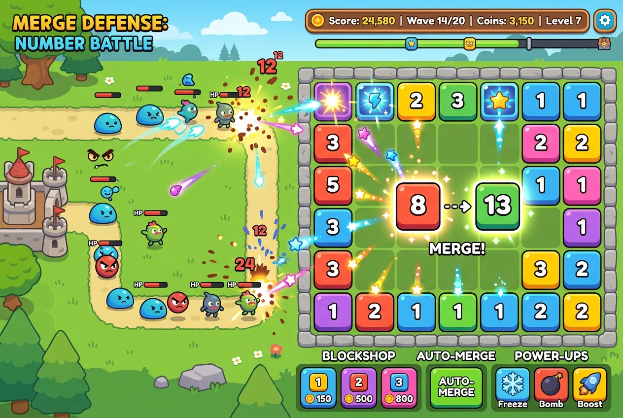 2048 Block Defenderss Clash